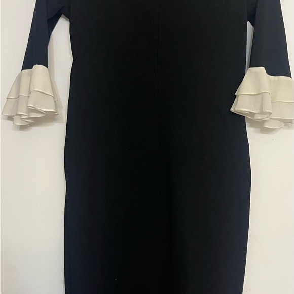 Homeyee Chic Black and Cream Long Sleeve Dress Size U.S. S - Med - Picture 4 of 5